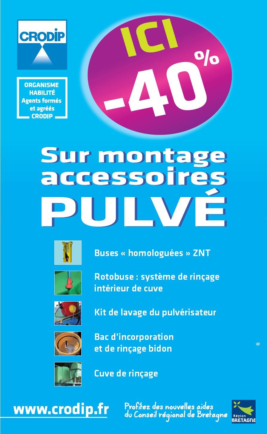Affiche pr&eacute;sente chez les agents "agr&eacute;es CRODIP" am&eacute;nagement des pulv&eacute;s